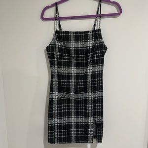 Black Plaid Mini Dress